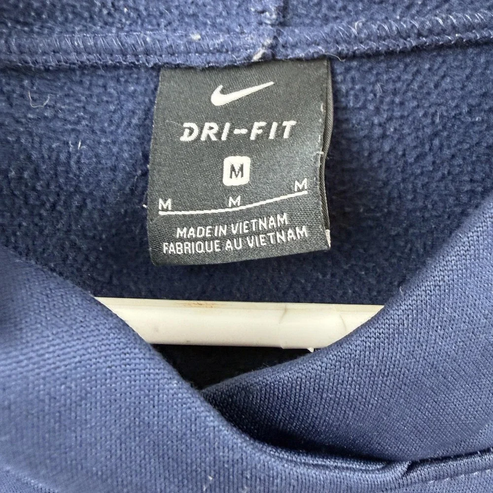 Nike Dri-FIT Hoodie Mens Medium Blue‎ Pullover Swoosh Logo Sweatshirt Graphic
